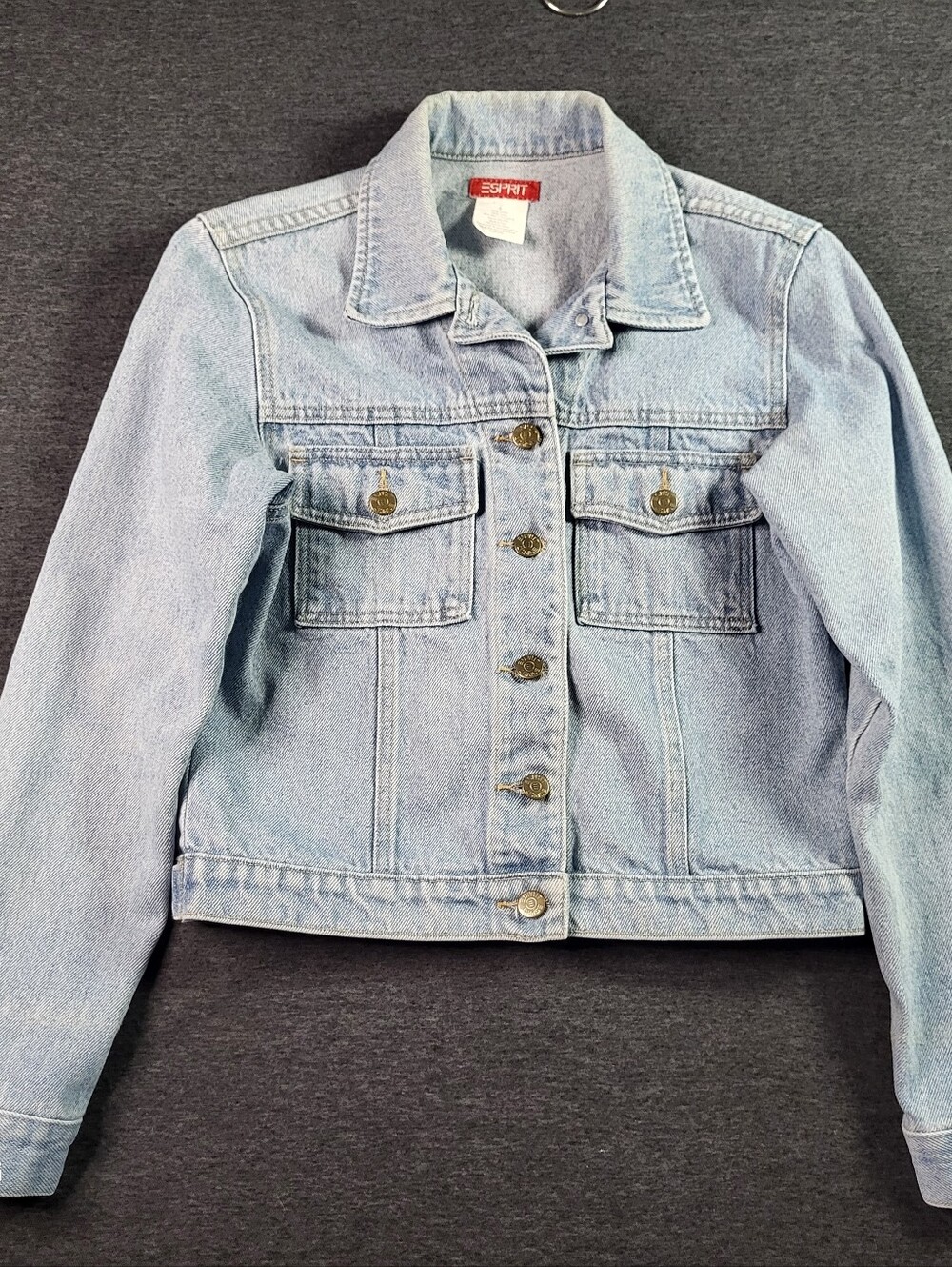 Vintage Y2K Esprit Light Blue Denim Jacket for Women